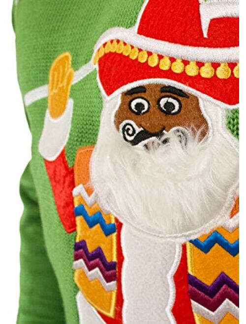 Festified Men's Feliz Navidad Ugly Christmas Sweater in Green