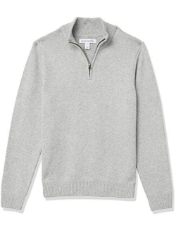 Essentials Mens Long-Sleeve Soft Touch Quarter-Zip Sweater