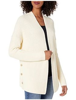 Women's Cotton Ribbed Button Cardigan