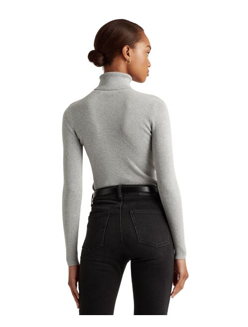 Polo Ralph Lauren Metallic Ribbed Turtleneck Sweater
