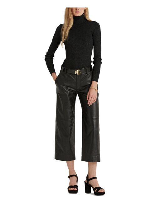 Polo Ralph Lauren Metallic Ribbed Turtleneck Sweater