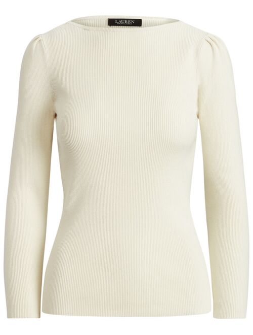 Polo Ralph Lauren Cotton-Blend Puff-Sleeve Sweater