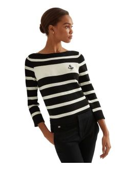 Striped Cotton Boatneck Sweater