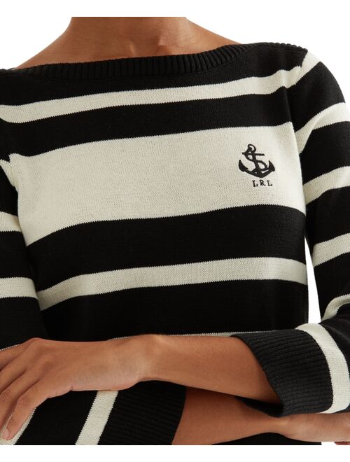 Polo Ralph Lauren Striped Cotton Boatneck Sweater