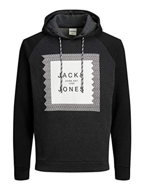 Jack & Jones Mens Coretail Bold Logo Regular Fit Pullover Hoodie Sweat Shirt