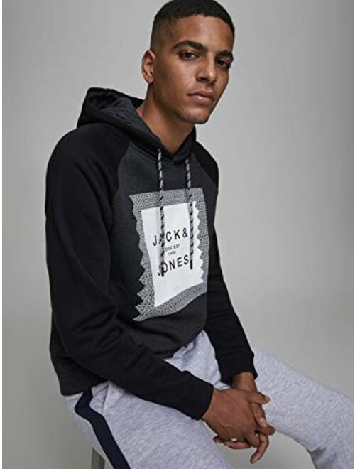Jack & Jones Mens Coretail Bold Logo Regular Fit Pullover Hoodie Sweat Shirt