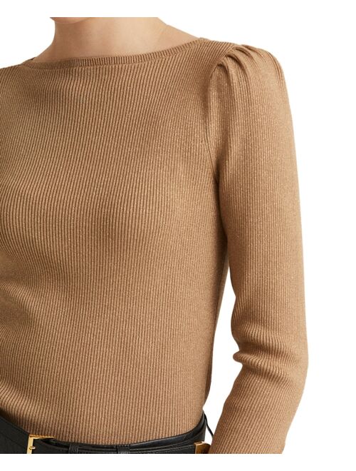 Polo Ralph Lauren Metallic Puffed Sleeve Sweater