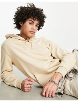 emboidered logo hoodie in beige - Exclusive to ASOS