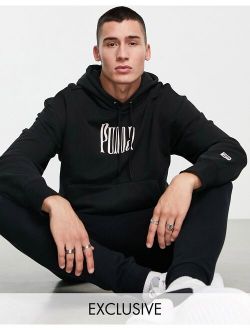 Downtown oversized hoodie in black and pink - exclusive to ASOS