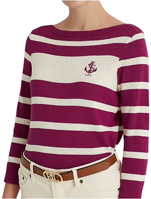 Polo Ralph Lauren Striped Cotton Boatneck Sweater