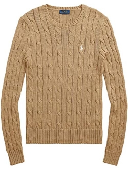 Womens Cable Knit V-Neck Sweater