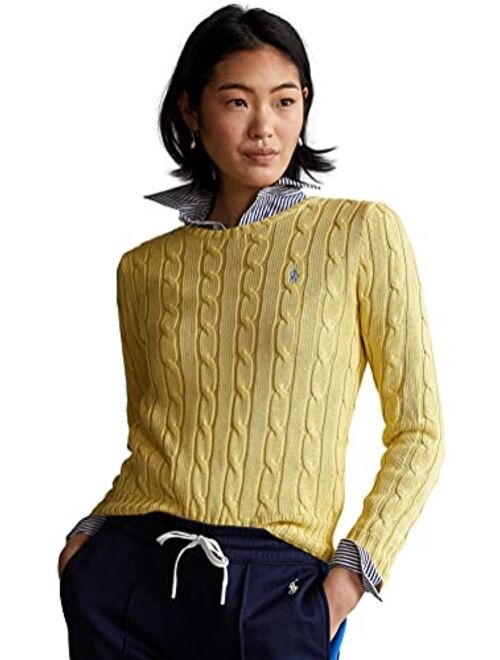 Polo Ralph Lauren Womens Cable Knit V-Neck Sweater