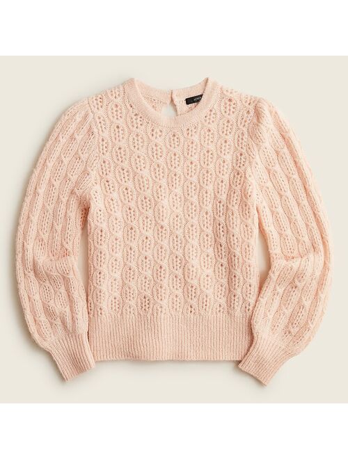 J.Crew Balloon-sleeve cable-knit sweater