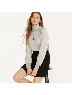 Merino wool metallic turtleneck sweater