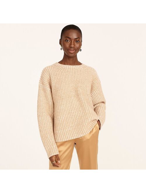 J.Crew Cashmere plaited relaxed-crewneck sweater