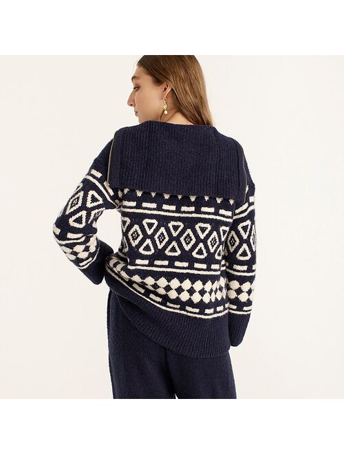 J.Crew Relaxed half-zip sweater in geometric knit