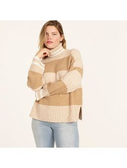 Striped turtleneck sweater in Supersoft yarn