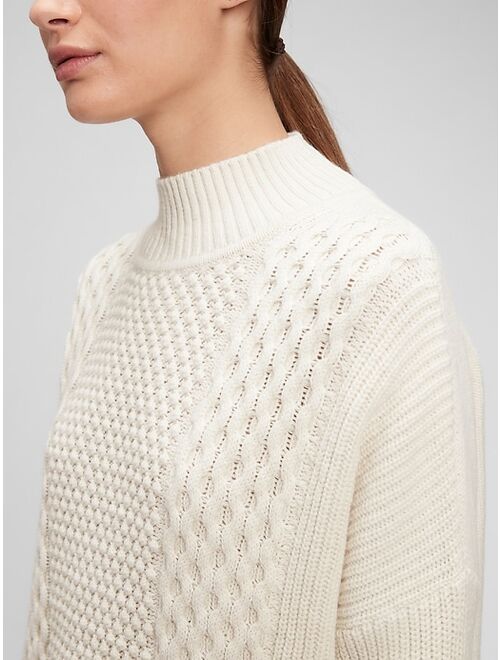 GAP Cable Knit Mockneck Sweater
