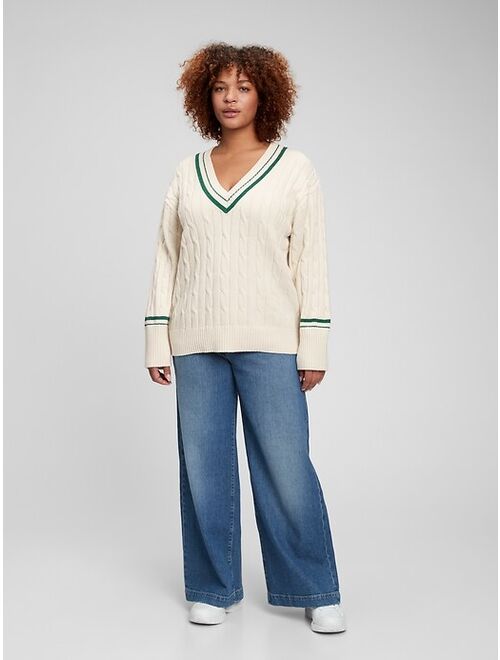 GAP Cable Knit V-Neck Sweater