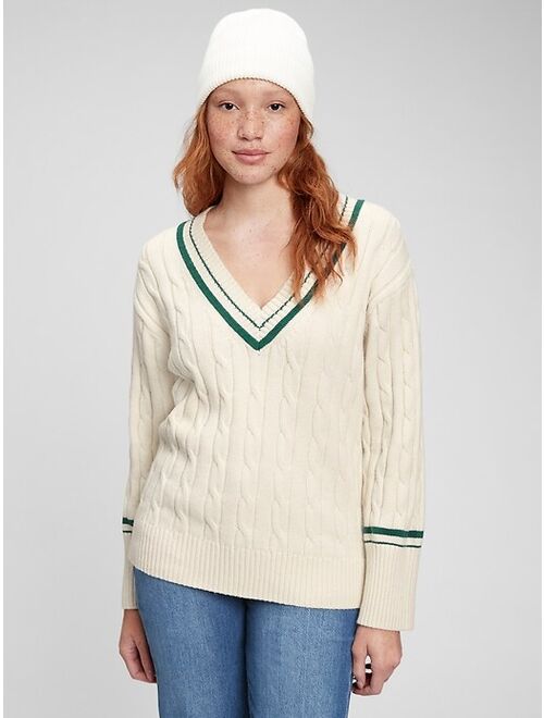 GAP Cable Knit V-Neck Sweater