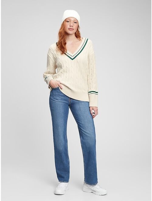 GAP Cable Knit V-Neck Sweater