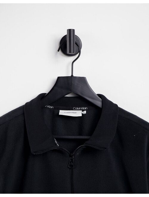 Calvin Klein ASOS Exclusive polar fleece half zip sweatshirt in black