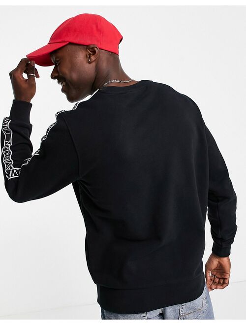 Calvin Klein central & tape logo sweatshirt in black