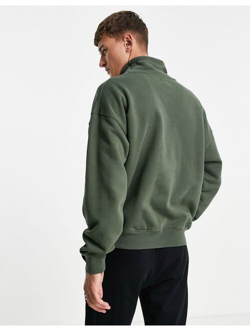 Levi's cargo utility pocket high neck sweatshirt in thyme green