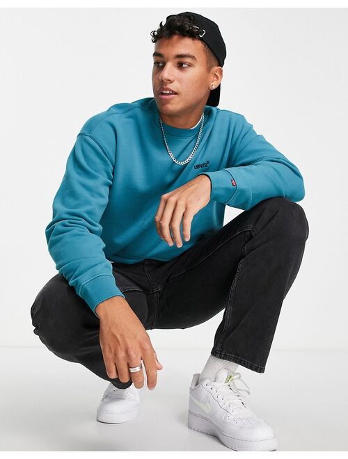 Levi's red tab crew sweatshirt with small logo in blue