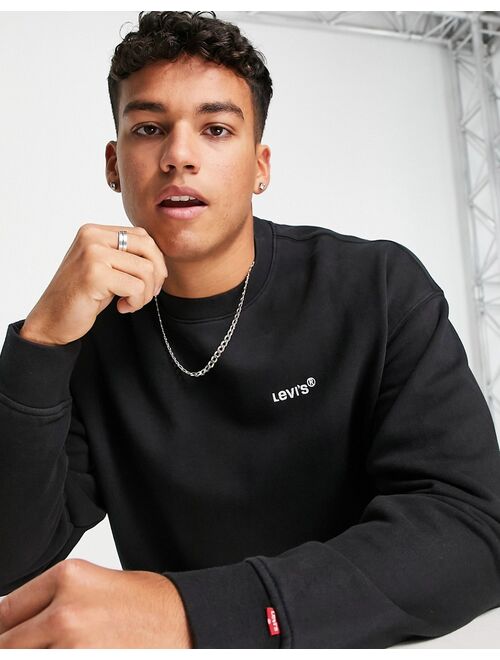 Levi's red tab crew sweatshirt with small logo in mineral black