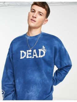 x Grateful Dead capsule front print acid wash sweatshirt in blue