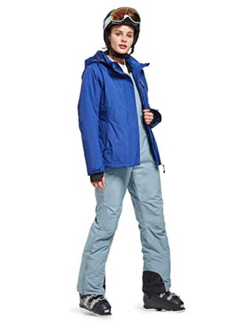BALEAF Women's Insulated Waterproof Ski Bib Overalls Snow Windproof Snowboarding Pants