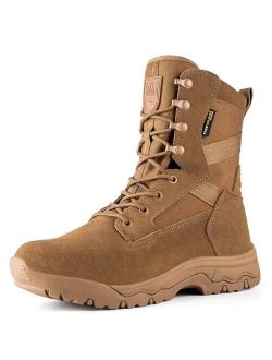 Mens Tactical Boots 8 Inches Lightweight Combat Boots Durable Suede Leather Military Work Boots Desert Boots