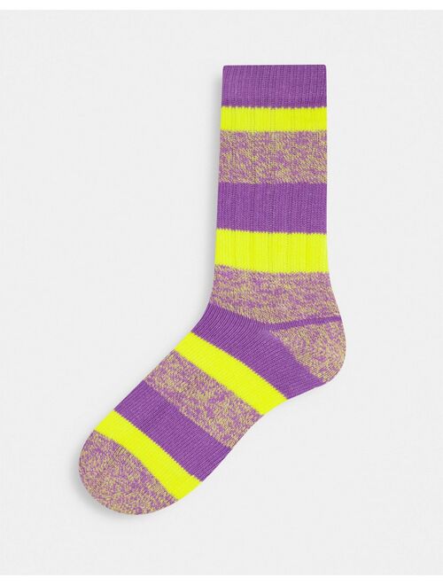 Asos Design 2 pack boot socks in color block and stripes
crew socks