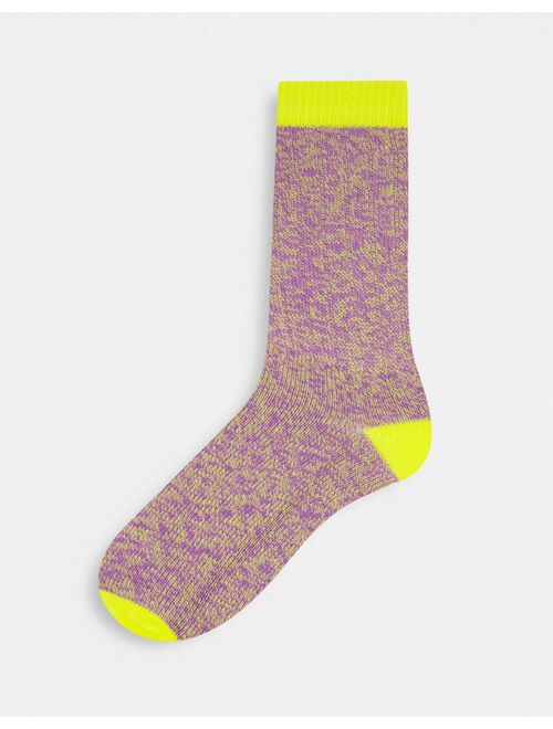 Asos Design 2 pack boot socks in color block and stripes
crew socks
