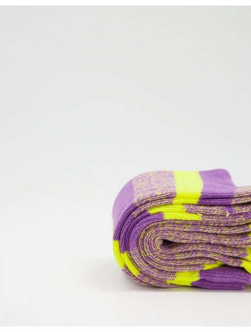 Asos Design 2 pack boot socks in color block and stripes
crew socks