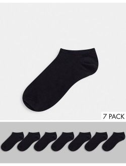 sneaker low cut sock in black 7 pack
