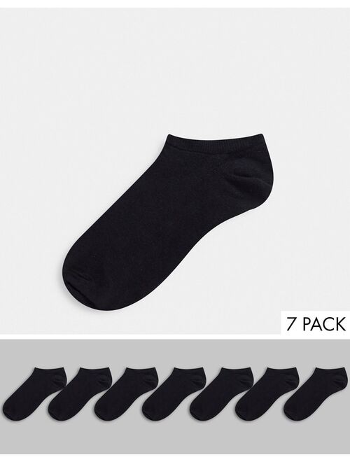 Asos Design sneaker low cut sock in black 7 pack