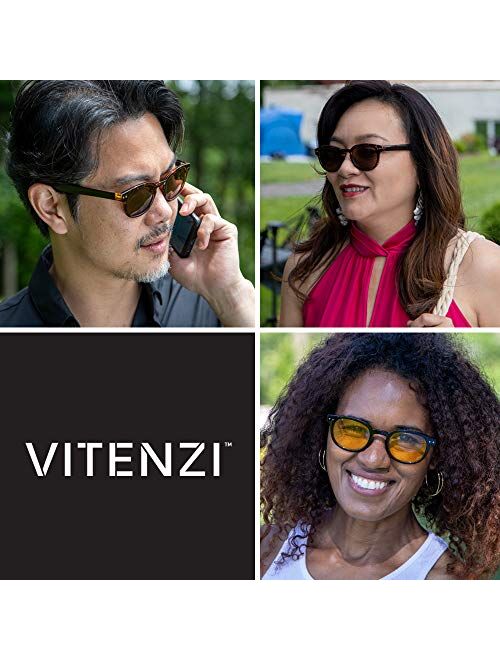 VITENZI Sunglasses with Readers for Men Women Round Reading Sun Glasses with Built In Full Readers - Lucca