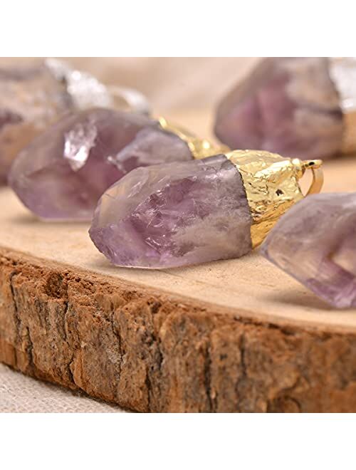 Joseph Brothers Natural Healing Crystal Yellow Citrine Rough Stone Pendant Necklace, Yellow Gold Tone