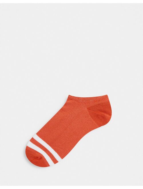 Asos Design 5 pack sneaker socks with sports stripes in autumn tones