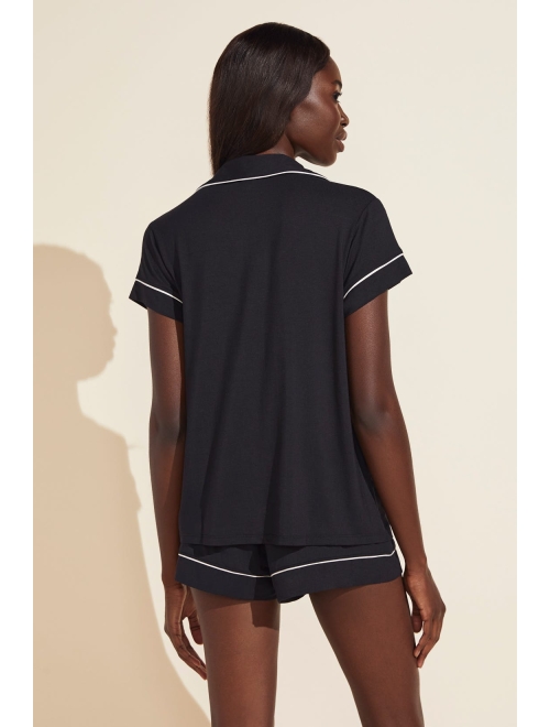 Eberjey Gisele Classic Women's Pajama Set | Short Sleeve Button Down Shirt w Front Pocket, Shorts w Elastic Waist