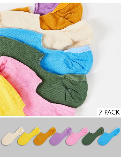 Asos Design 7-pack color block liner socks