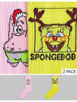 Spongebob and Patrick christmas sports socks