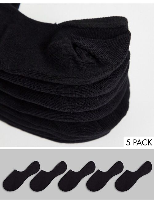 Asos Design 5-pack no-show socks in black - Save!