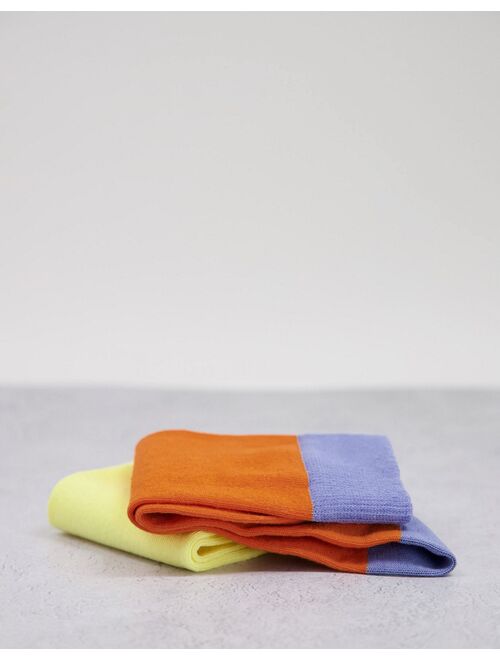 Asos Design 5-pack color block crew socks in pastels