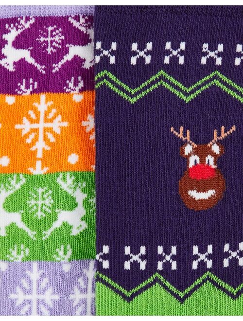 Asos Design 2 pack christmas fairisle ankle socks with reindeer design