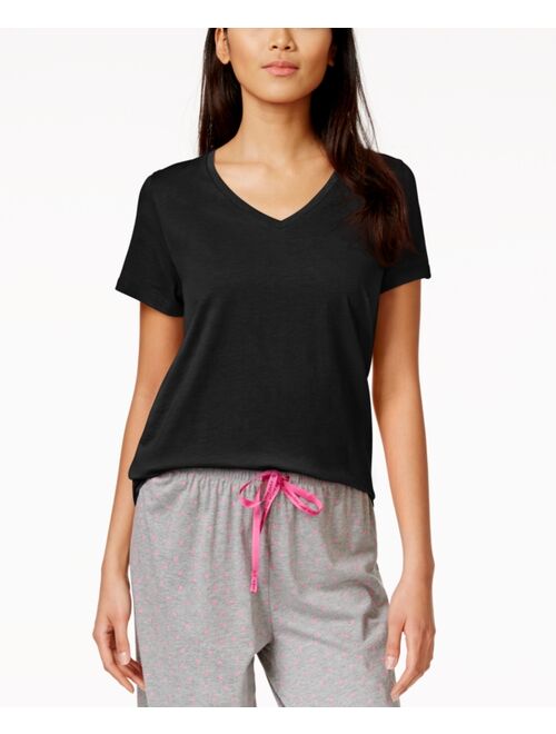 Hue Solid Short Sleeve V-Neck Sleep T-Shirt