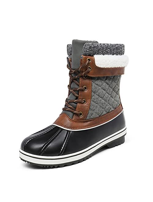 DREAM PAIRS Women's Mid Calf Waterproof Winter Snow Boots