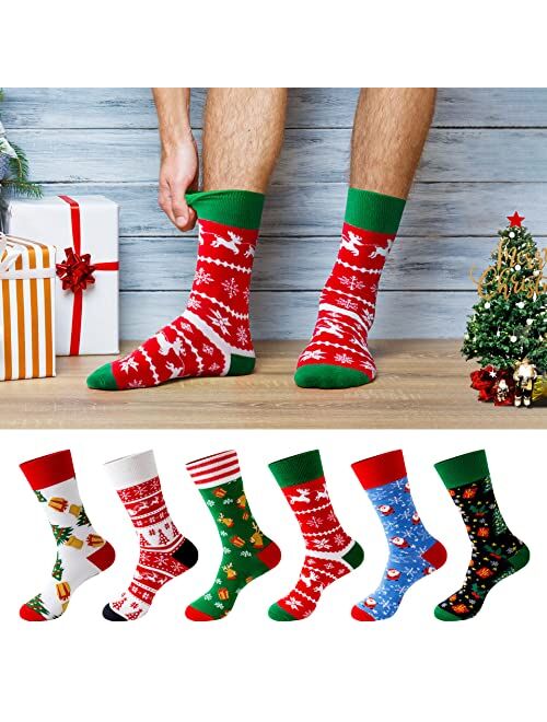 Brand: TENYSAF TENYSAF Fun Christmas Socks for Men - Funny Xmas Gifts for Men and Women Novelty Cozy Unisex Crew Cotton Sock Set